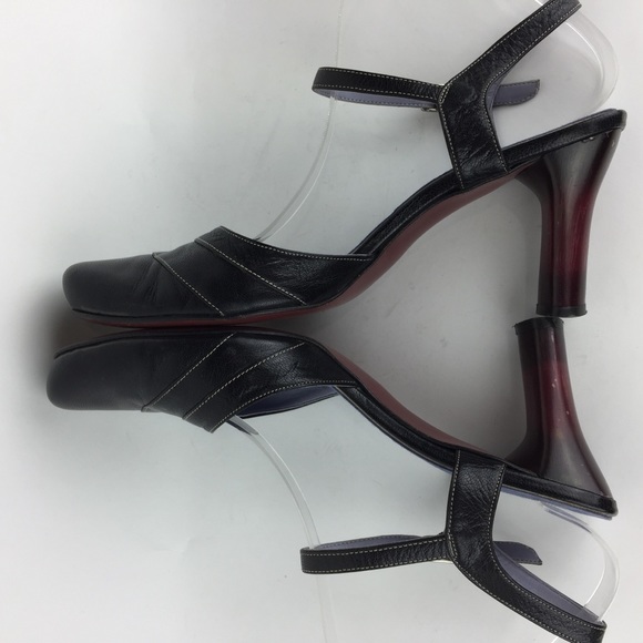 Lisa Nading | Black Leather Strappy Heels - Picture 7 of 8